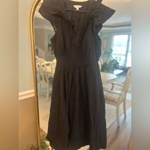 Black Sleeveless V-Neck Midi Sundress